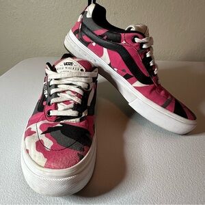 Vans Pink and Black Athletic Shoes